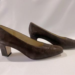Rangoni Firenze Brown Block Heel Pumps Size 7.5